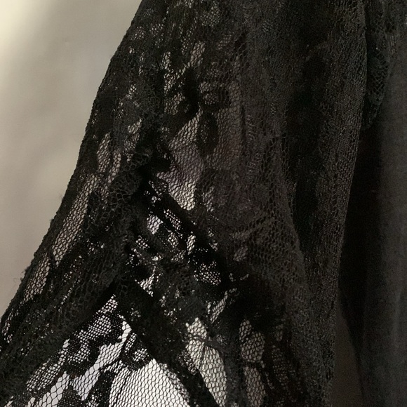 ❤️MAURICES Black 'Glam Rock' Burn Out Tee Shirt Top Size Small - Picture 6 of 11